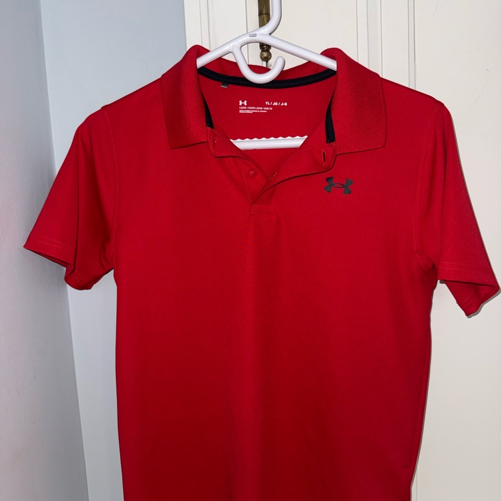 Under Armour Youth Red Golf Shirt
